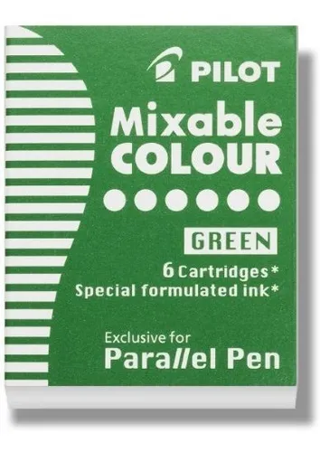 Tinta Compatible Con Pilot Parallel, Verde, Pack De 6.