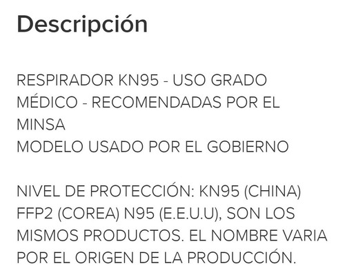 Imagen 3 de 3 de Mascarilla N95 Re-utilizable Contra Virus - Chiclayo