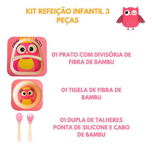 Prato Infantil Com Divisoria Talher E Tigela Bowl