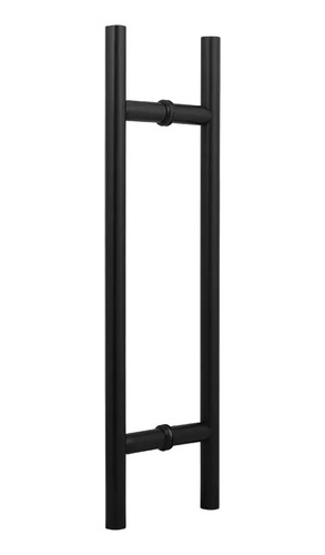  Manijón Doble Acero Negro, Puertas De Vidrio O Madera, 80cm