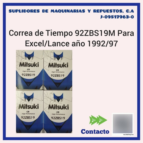 Correa De Tiempo 92zbs19m, Para Excel/lancer 1992/97