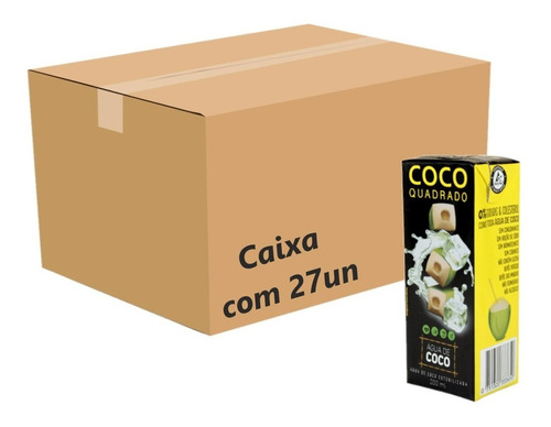 Água De Coco Esterilizada Quadrado Caixinha 200ml Cx 27un