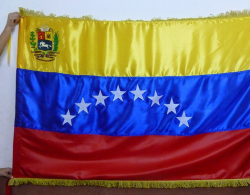Bandera De Venezuela Protocolar, Ejecutiva, Satinada.