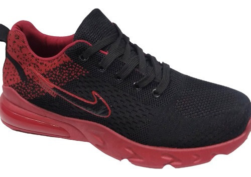 Zapatos Nike Air Max Zoom Caballeros Valvula Lona Negro Rojo