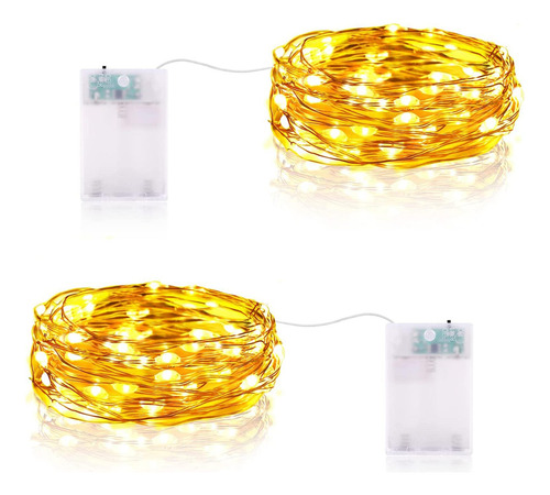 3 Lámpara De Hadas De Luz De Navidad De 2 Uds Cálido