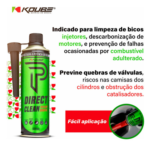 Limpa Bico Injetor Aditivo Combustível Direct Clean Koube Verde