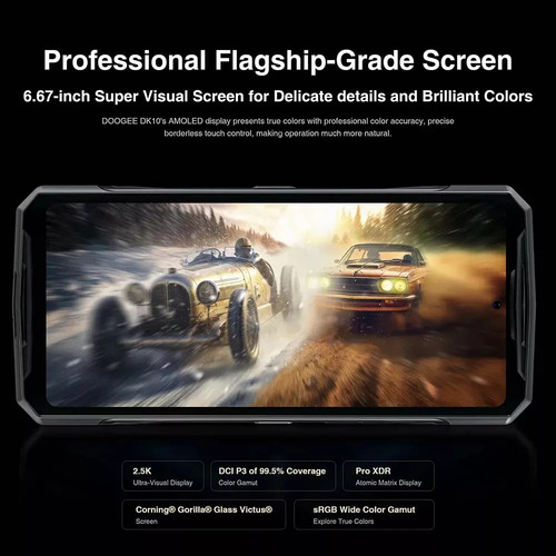A A Doogee Dk10 Dual Sim 5g Smartphone Robusto, 32+512 Gb, 120w Carga Rápida Lente De Visión Nocturna 6.67'' Nfc Teléfono Android
