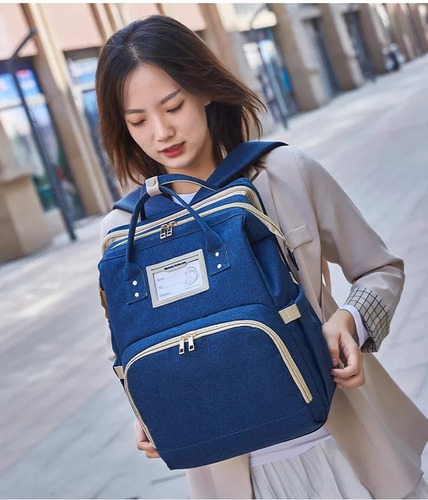 Imagen 8 de 10 de Bolso Pañalera Con Cambiador De Bebé Plegable