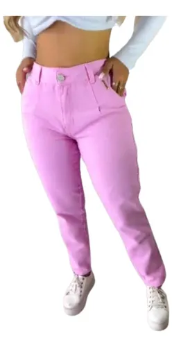 Calça jeans rosa claro 2025