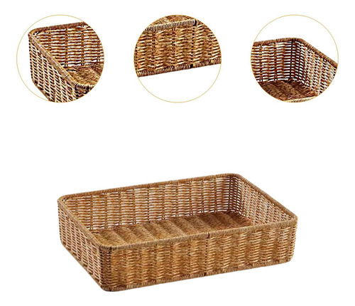 Cesta De Almacenamiento Tejida, 35 Cm X 24 Cm X 8 Cm