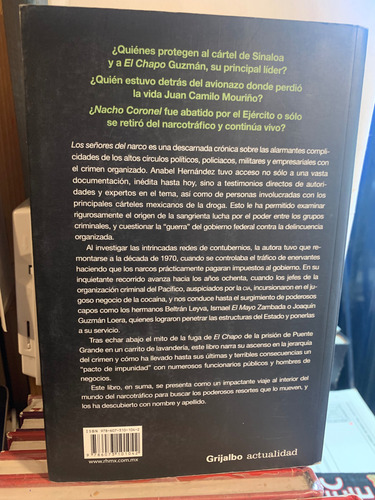 Los Señores Del Narco Anabel Hernandez (Usado)