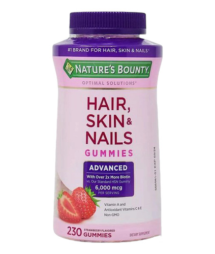 Biotin En Gomita Nature's Bounty 230 Gomitas 6000 Mcg Import