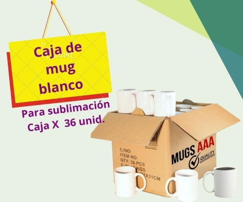 Mugs Blancos Para Sublimacion + Caja 