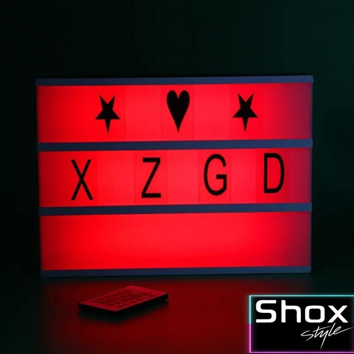 Imagen 5 de 10 de Cartel Luminoso Led Control Remoto Letras Emoji Lightbox Usb
