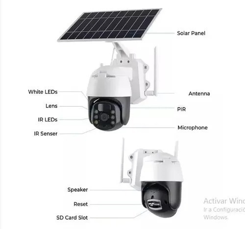 Cámara Robot Ip67 Solar 1080p Tipo Domo Solar Wifi