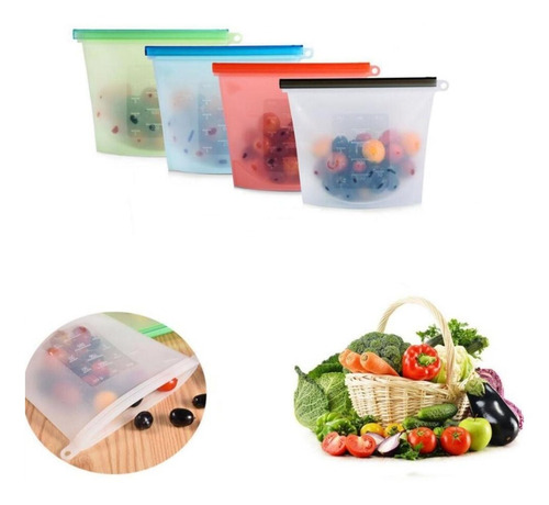 Bolsas De Silicona Reutilizables Para Almacenar Alimentos