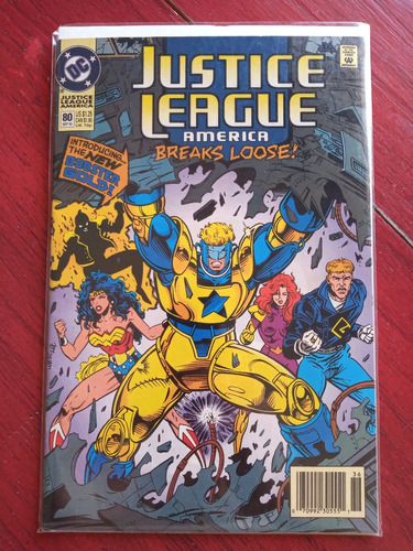 Justice League America 80 Ingles 1er Ap Booster Gold Armor
