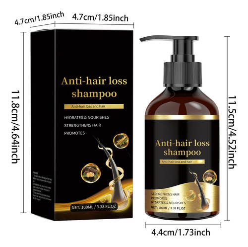 Shampoo De Ginseng Forte E Resistente Para Dessecação, 100 M