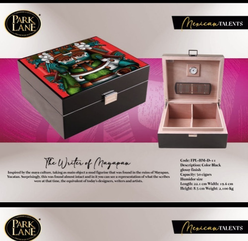 Humidor Para 50 Puros Negro Talento Mex Escriban Fpl Hm D 11