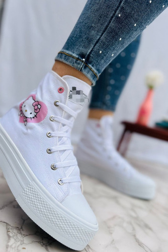 Tenis Urbano Tipo Bota Blanco Para Dama Basik