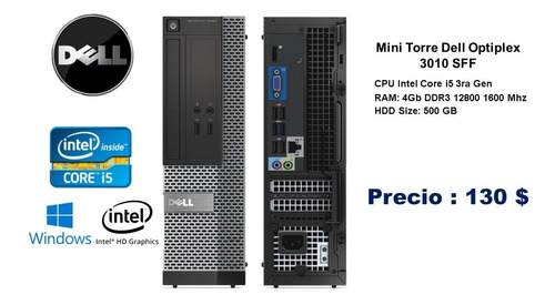 Imagen 2 de 7 de Computador Dell Refurbished I5 3ra, 4gb Ddr3, 500hd