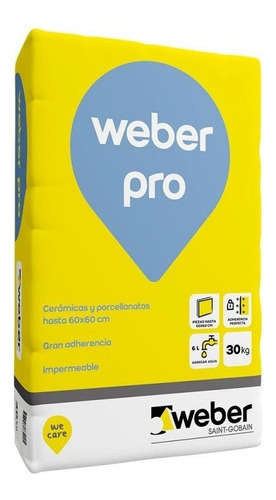 Pegamento Cerámicas Porcellanato Pro Weber 30 K Int Ext Mm
