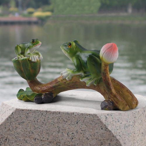 Estatua De Rana Para Jardín, Microdecoración