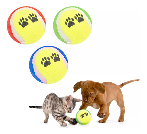Set 3 Pelotas De Tenis Para Mascotas Perro