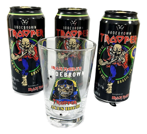 Cerveja Trooper Iron Maiden Ipa 473ml + Copo Aces High 350ml