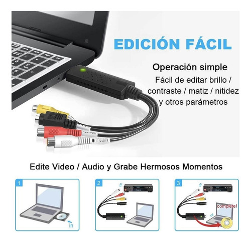Capturadora De Vídeo Rca Pci Usb 2.0 Audio Capture Converter