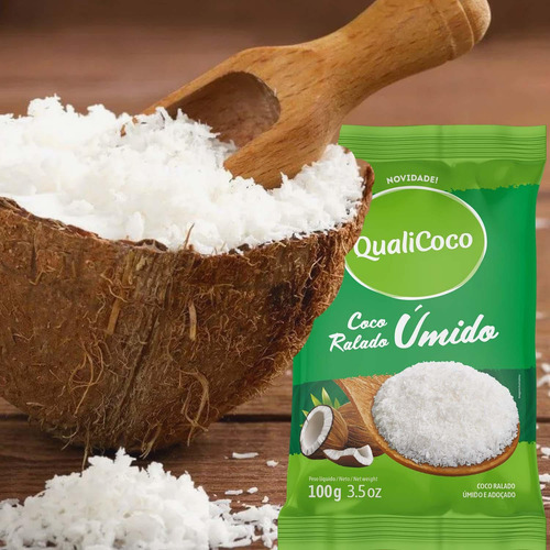 Coco Ralado Qualicoco Coco Ralado Úmido De 2000g En Kit De 20u