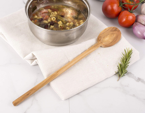 Juego De Utensilios De Cocina De Cuchara 35 Cm Madera De Oli