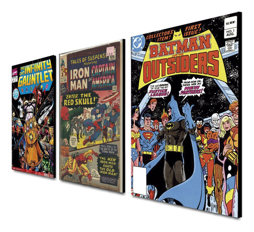Imagen 2 de 3 de Triptico 60x25 Cms Decorativo Comics 20+envío Gratis