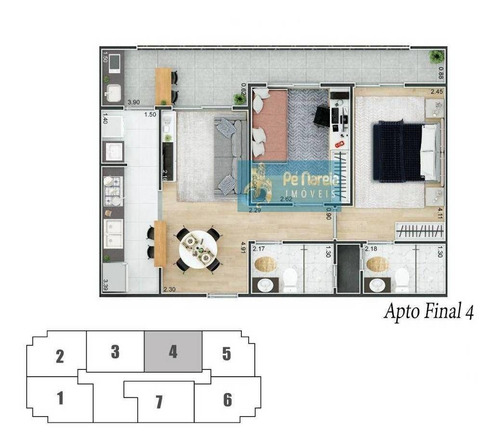 Imagem 16 de 24 de Apartamento Com 2 Dormitórios À Venda, 61 M² Por R$ 360.000 - Boqueirão - Praia Grande/sp - Ap0969