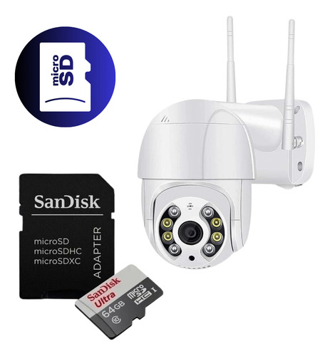 Câmera Wi-fi Ip 360º Full Hd Icsee Barato + Cartão M. 64gb
