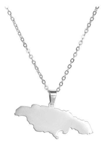 Collares Con Colgante De Mapa De Jamaica, Joyería De Acero I