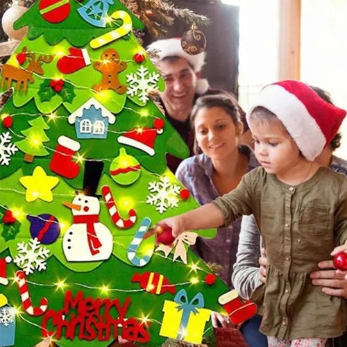 X Decoración De Pared De Árbol De Navidad De Fieltro Diy