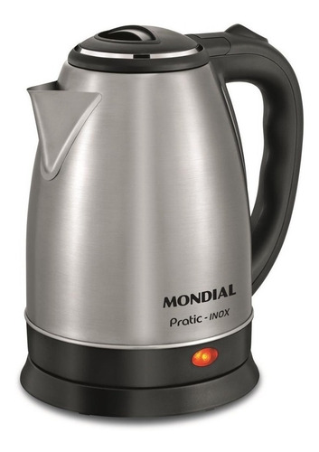 Imagem 3 de 4 de Chaleira elétrica Mondial CE-06 Pratic Inox inox y preta 127V 2L