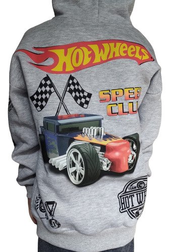 Campera Con Capucha De Algodón Frizados Hotwheels 