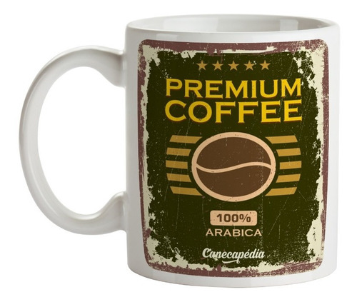 Caneca Xícara Premium Coffee Coleção Placas Retrô Café