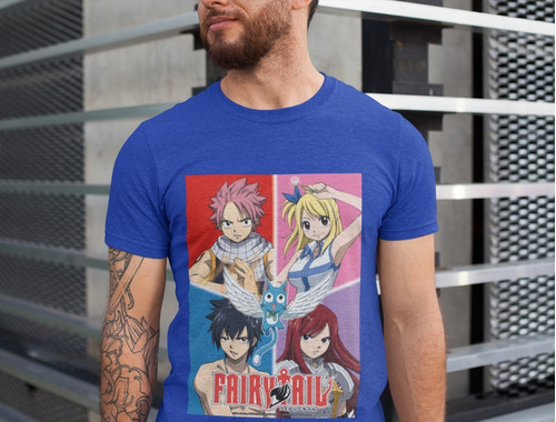 Polera Unisex Fairy Tail Anime Cruz Manga Estampado Algodon