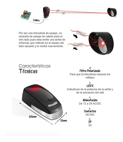 Fotocélula Para Portón Barrera De Protección Infrarroja