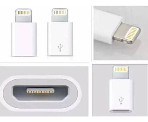 Adaptador Compativel Com Ios 5/6/7/8/e/x Para Micro Usb V8