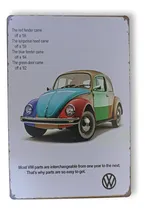 Comprar Cartel Tipo Antiguo Retro Vintage Chapa Fusca Vw 30x20
