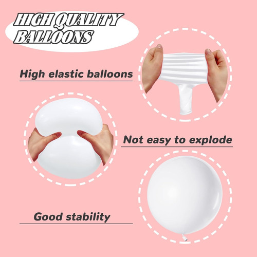 Globos De Látex Blanco, 100 Unidades, 30 Cm De Diámetro