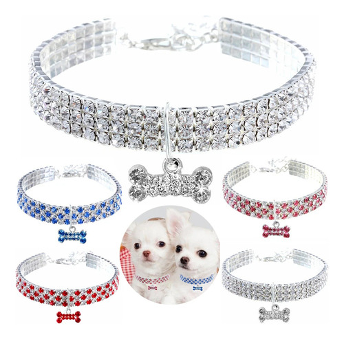 Collar Para Perro Bling Pet Pitbull Con Colgante En Forma De