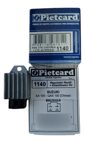 Regulador De Corriente Pietcard 1140 Suzuki Ax-100 6v**