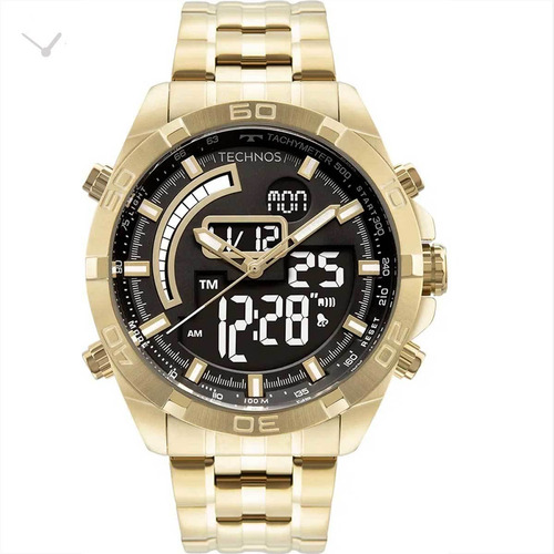 Relógio Masculino Technos Digiana Dourado Cor do fundo Preto