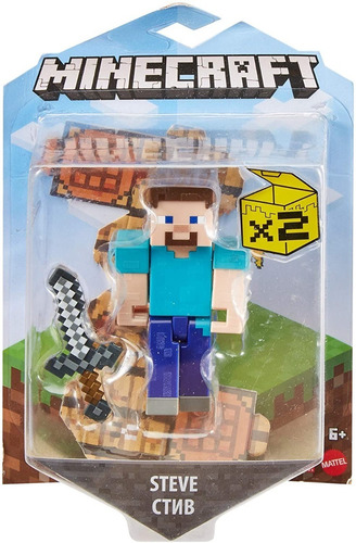 Minecraft Figura Acción Dungeons Steve + Espada Original