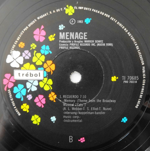 Memory (theme From The Broadway Musical Cats) Menage Disco (Usado)
